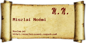 Miszlai Noémi névjegykártya